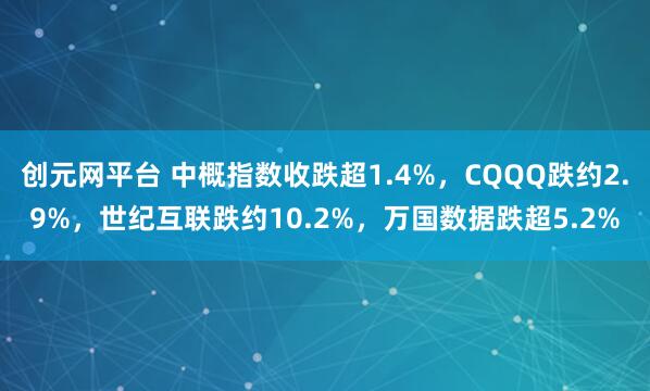 创元网平台 中概指数收跌超1.4%，CQQQ跌约2.9%，世纪互联跌约10.2%，万国数据跌超5.2%